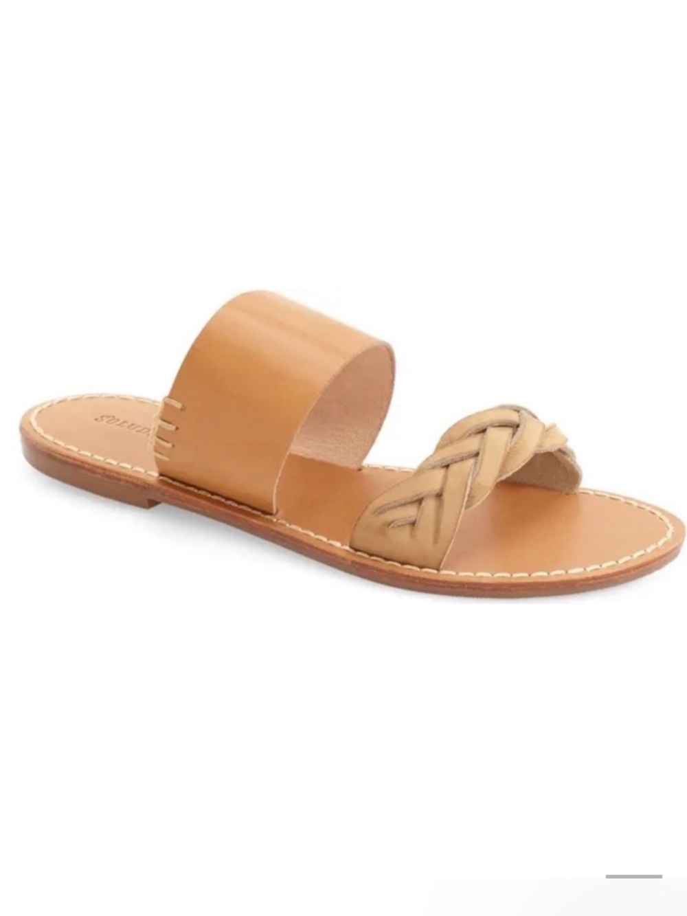 Soludos Braided Slide Sandal in Acorn Brown Size 9.0